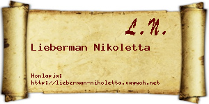 Lieberman Nikoletta névjegykártya