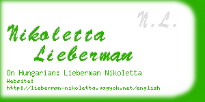 nikoletta lieberman business card